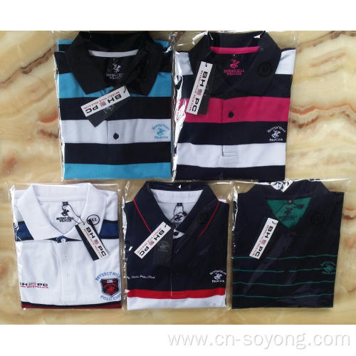 Short Sleeve Polo Shirts BHPC Israel Custom style Stripe Yarn Dyed Men's Polo Tee Shirt Factory
